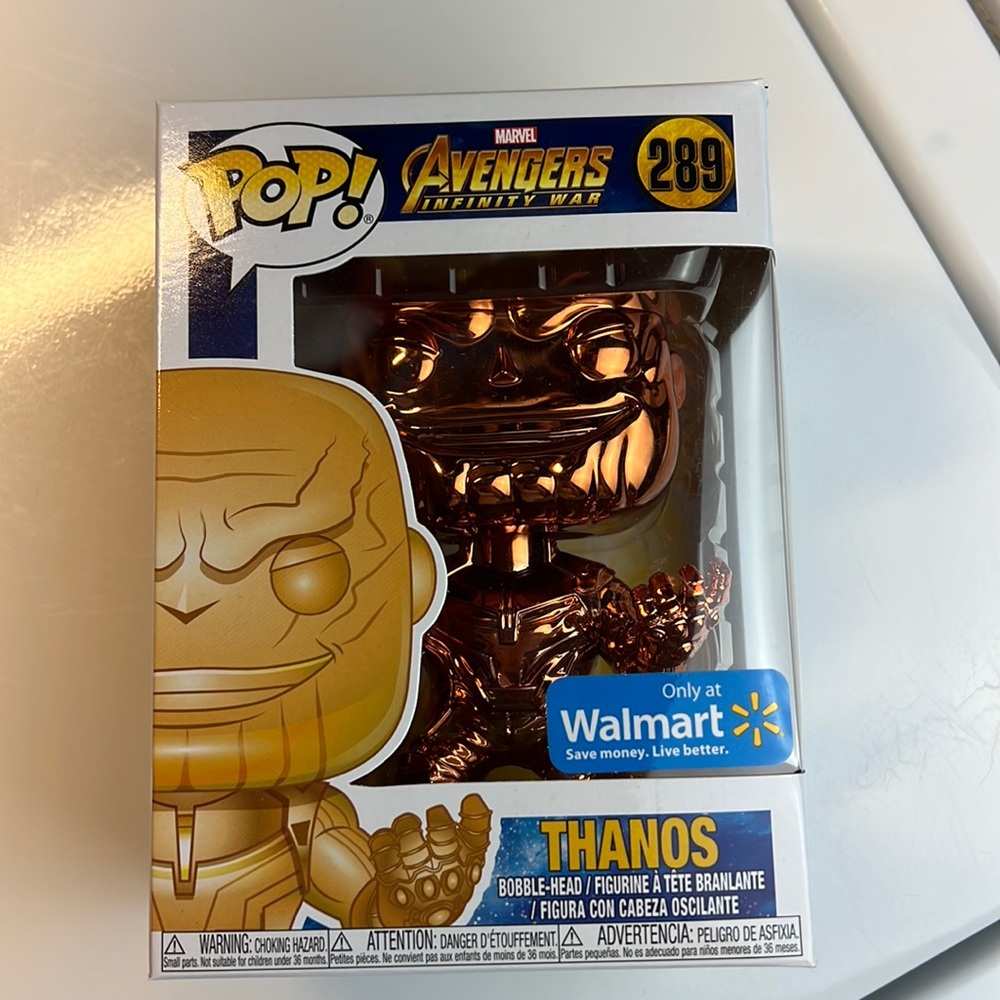 Funko Pop! Thanos #289 Orange Chrome Walmart Exclusive W/Pop Protector
